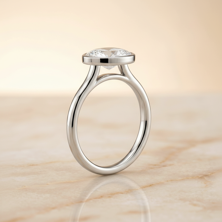 The Duran Matching Wedding Band, Oval in 18K White Gold | RockHer