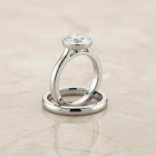 The Duran Matching Wedding Band, Round in 18K White Gold