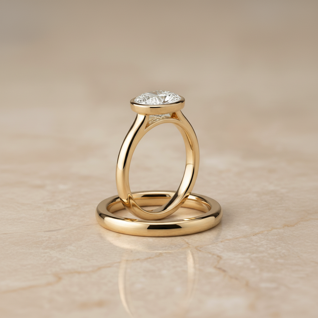 The Duran Matching Wedding Band, Oval in 18K Yellow Gold