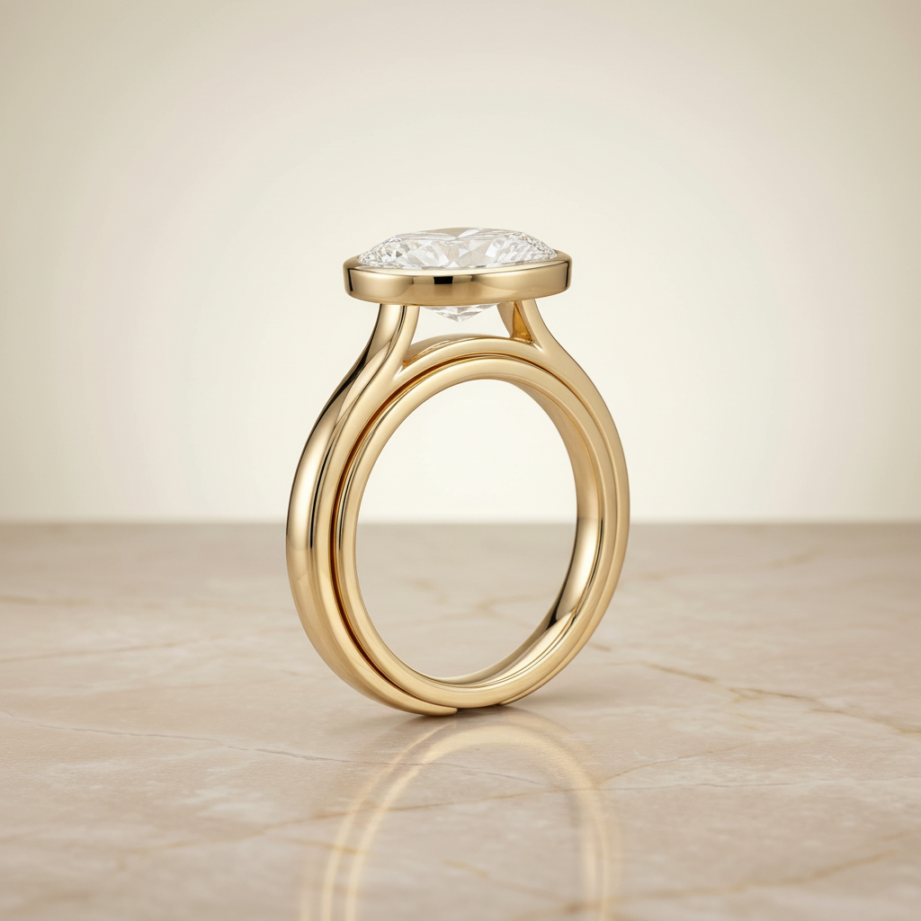 The Duran Matching Wedding Band, Pear in 18K Yellow Gold