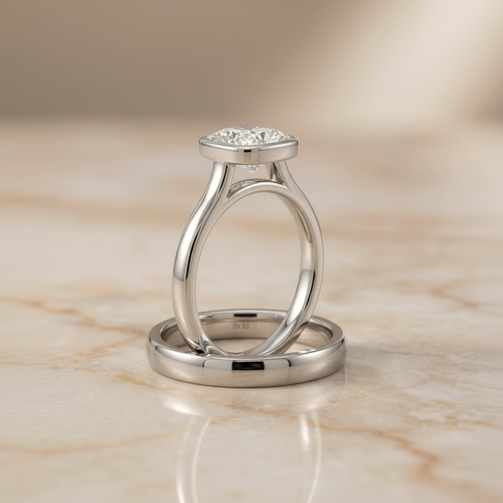 The Duran Matching Wedding Band, Cushion in Platinum | RockHer