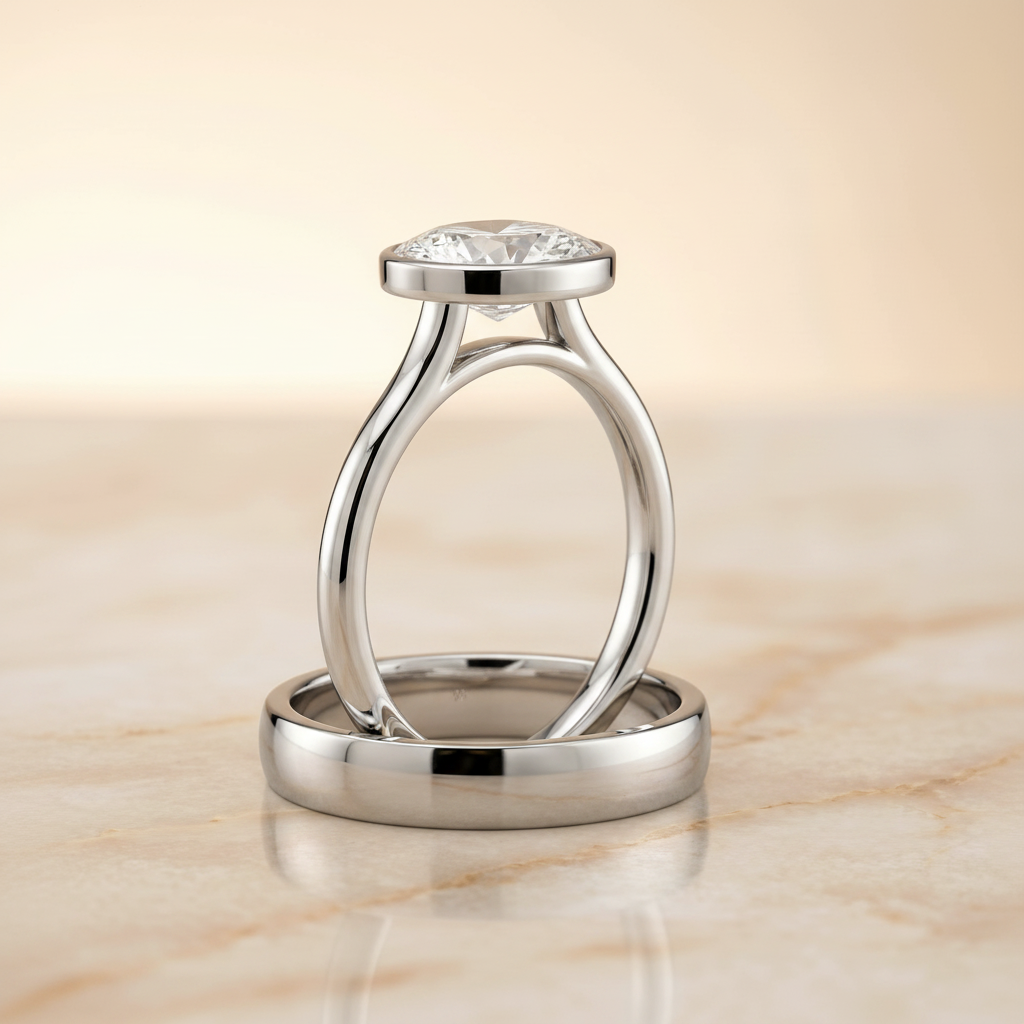 The Duran Matching Wedding Band, Oval in Platinum