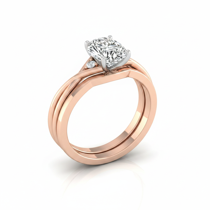 The Dusty Matching Wedding Band, Oval in 14K Rose Gold | RockHer
