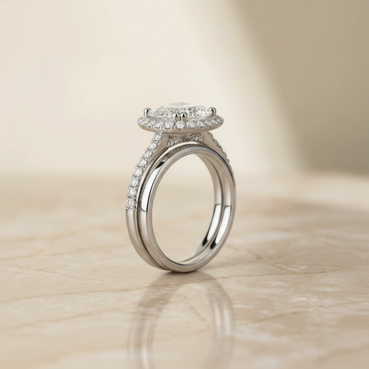 The Dylan Matching Wedding Band, Marquise in 18K White Gold