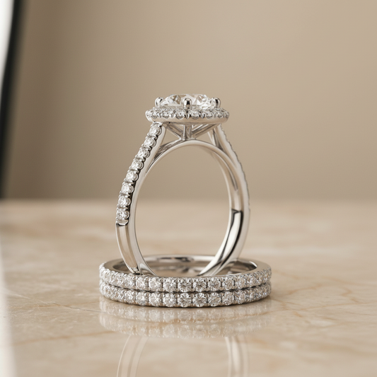 The Dylan Matching Wedding Band, Round in 18K White Gold