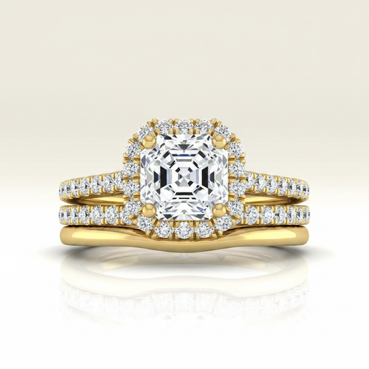 The Dylan Matching Wedding Band, Asscher in 18K Yellow Gold