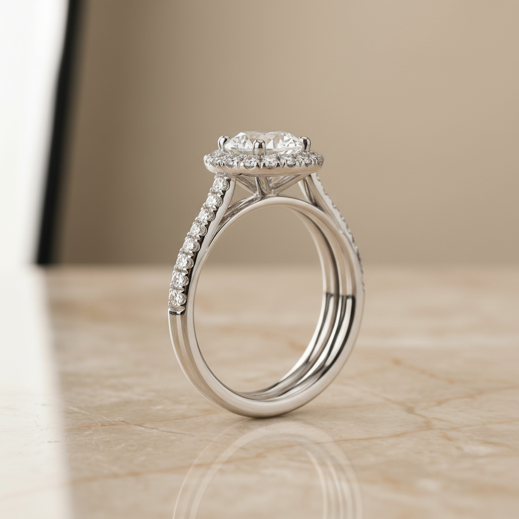 The Dylan Matching Wedding Band, Round in Platinum