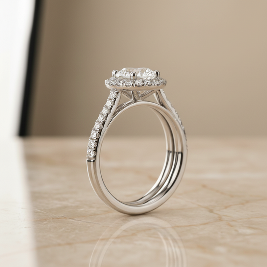 The Dylan Matching Wedding Band, Round in Platinum