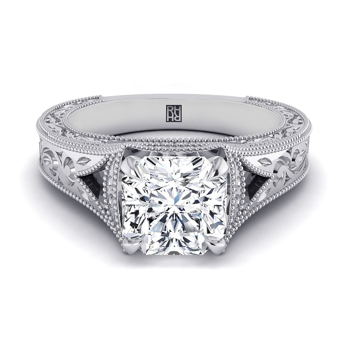 The Janis asscher engagement ring setting in Platinum | RockHer