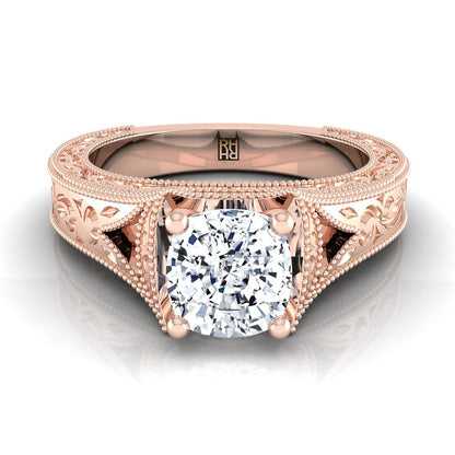 The Janis Select Vintage Solitaire Engagement Ring with Lab Diamond in 14K Rose Gold - view 1