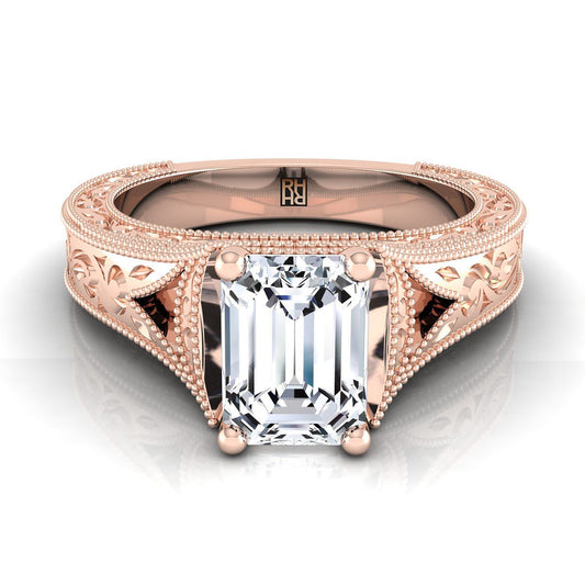 The Janis Select Vintage Solitaire Engagement Ring with Lab Diamond in 14K Rose Gold - view 1