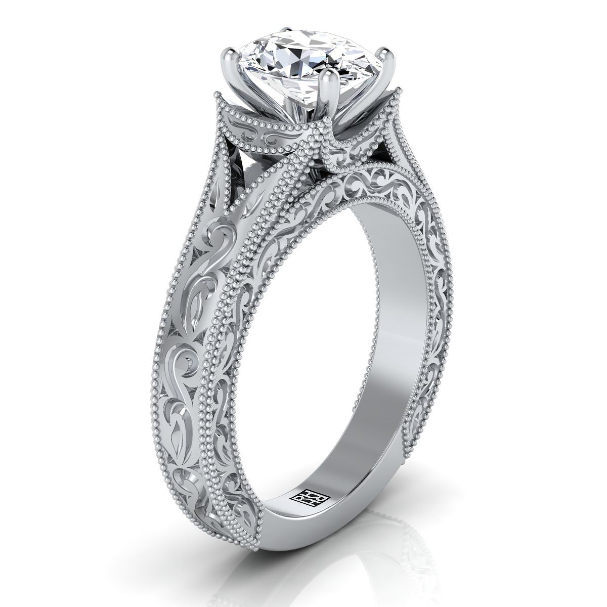 Made to order: The Janis oval engagement ring setting in 18K White Gold | RockHer
