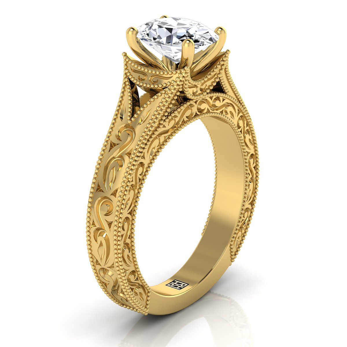 Made to order: The Janis oval engagement ring setting in 18K Yellow Gold | RockHer