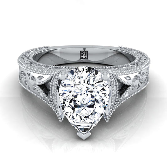 The Janis Select Vintage Solitaire Engagement Ring with Lab Diamond in Platinum - view 1