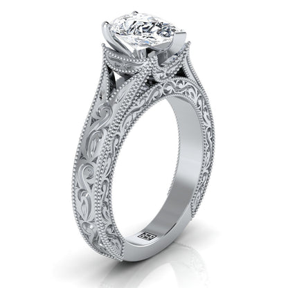 The Janis Select Vintage Solitaire Engagement Ring with Lab Diamond in Platinum - view 2