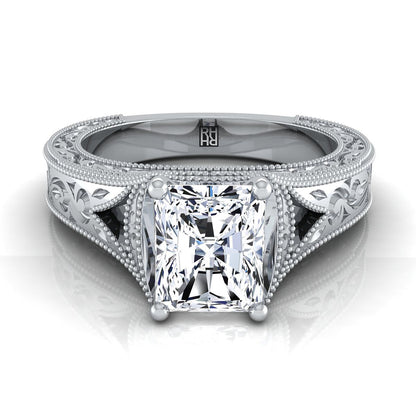 The Janis Select Vintage Solitaire Engagement Ring with Lab Diamond in Platinum - view 1