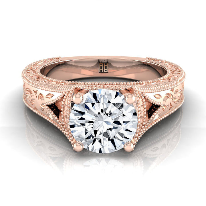 The Janis Select Vintage Solitaire Engagement Ring with Lab Diamond in 14K Rose Gold - view 1
