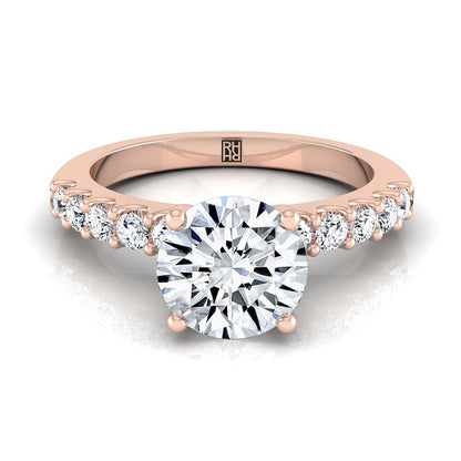Olivia Select Pavé Round Lab Diamond Engagement Ring in 14K Rose Gold | RockHer