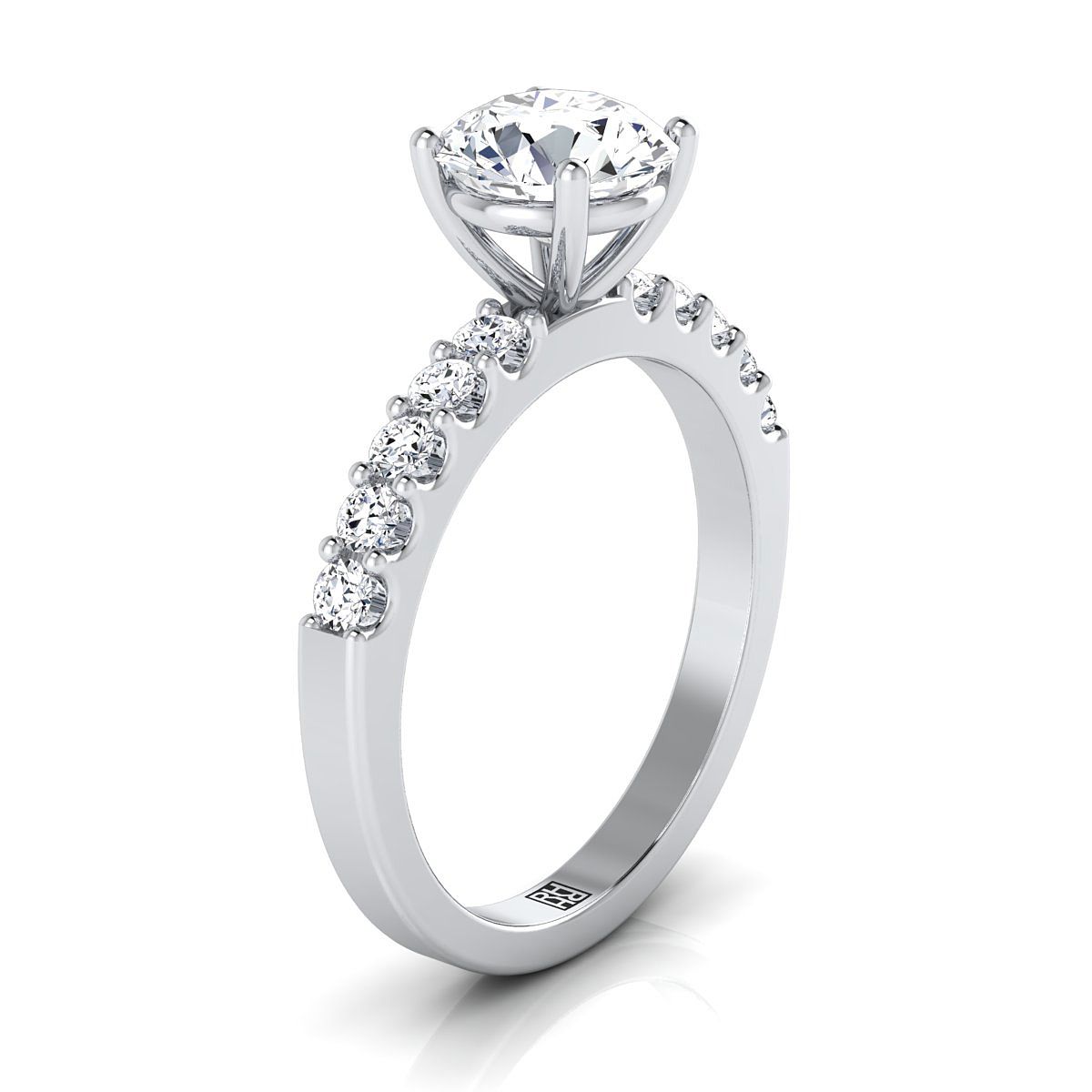 RockHer atelier photo of The Olivia round engagement ring setting in Platinum