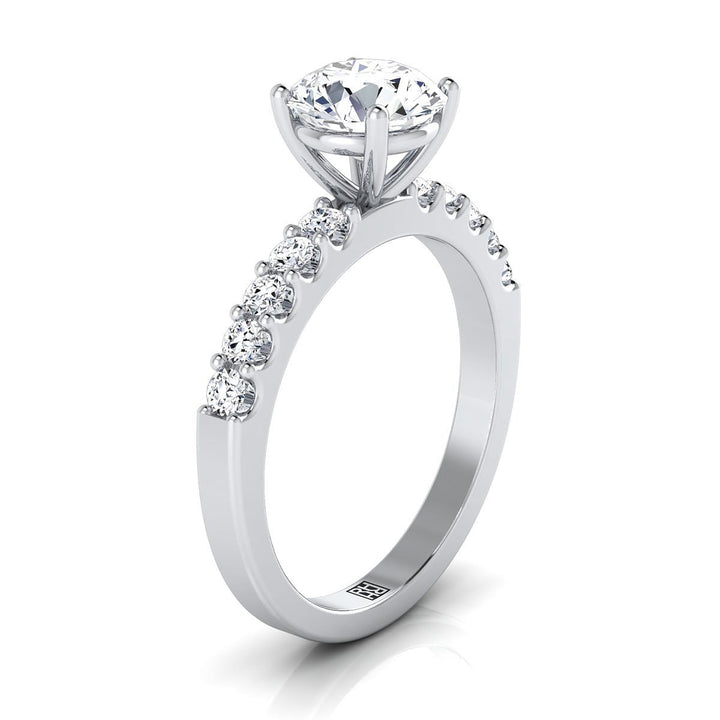Olivia Select Pavé Round Lab Diamond Engagement Ring in 18K White Gold | RockHer
