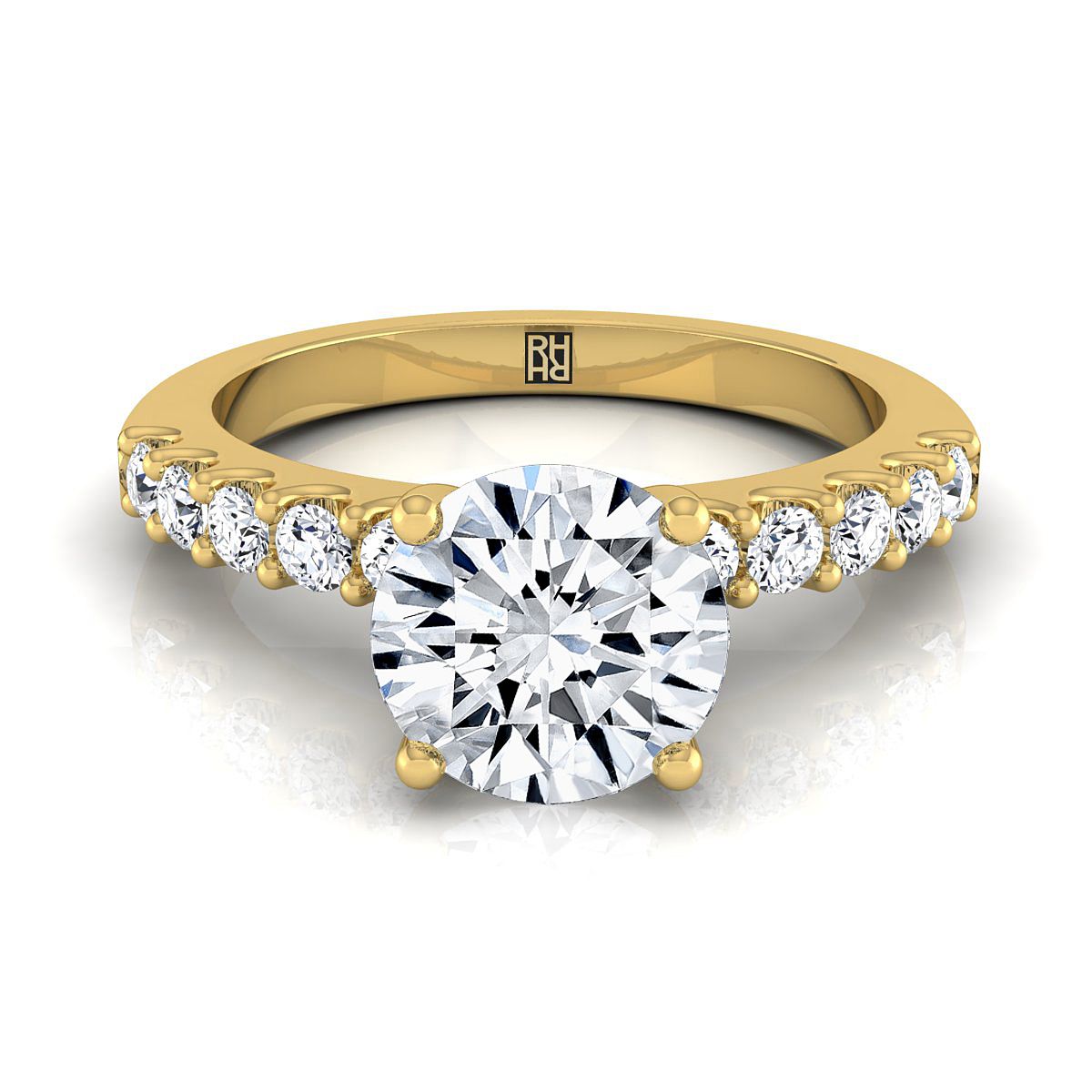 Olivia Select Pavé Round Lab Diamond Engagement Ring in 18K Yellow Gold | RockHer