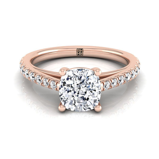 The Donna Select Cathedral Engagement Ring with Lab Diamond in 14K Rose Gold - view 1