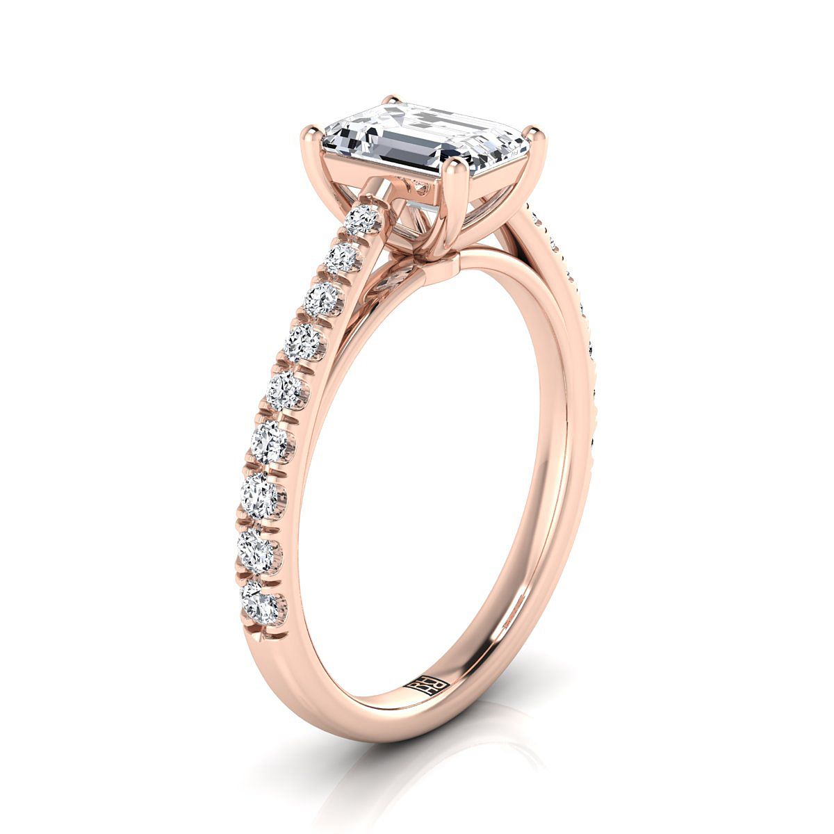 Made to order: The Donna emerald engagement ring setting in 14K Rose Gold | RockHer