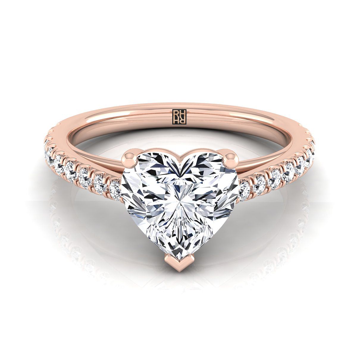 The Donna heart engagement ring setting in 14K Rose Gold | RockHer