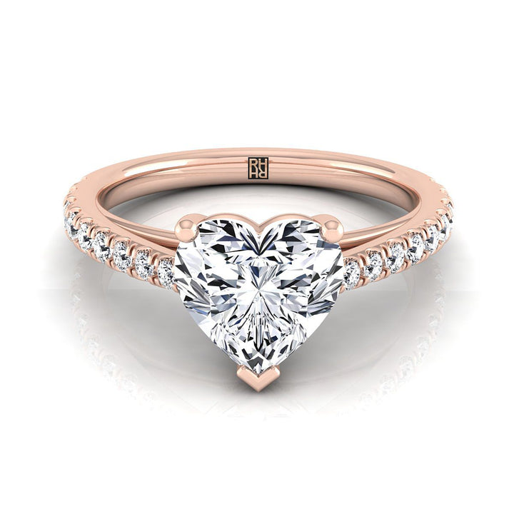 The Donna Select Cathedral Engagement Ring with Lab Diamond in 14K Rose Gold - view 1