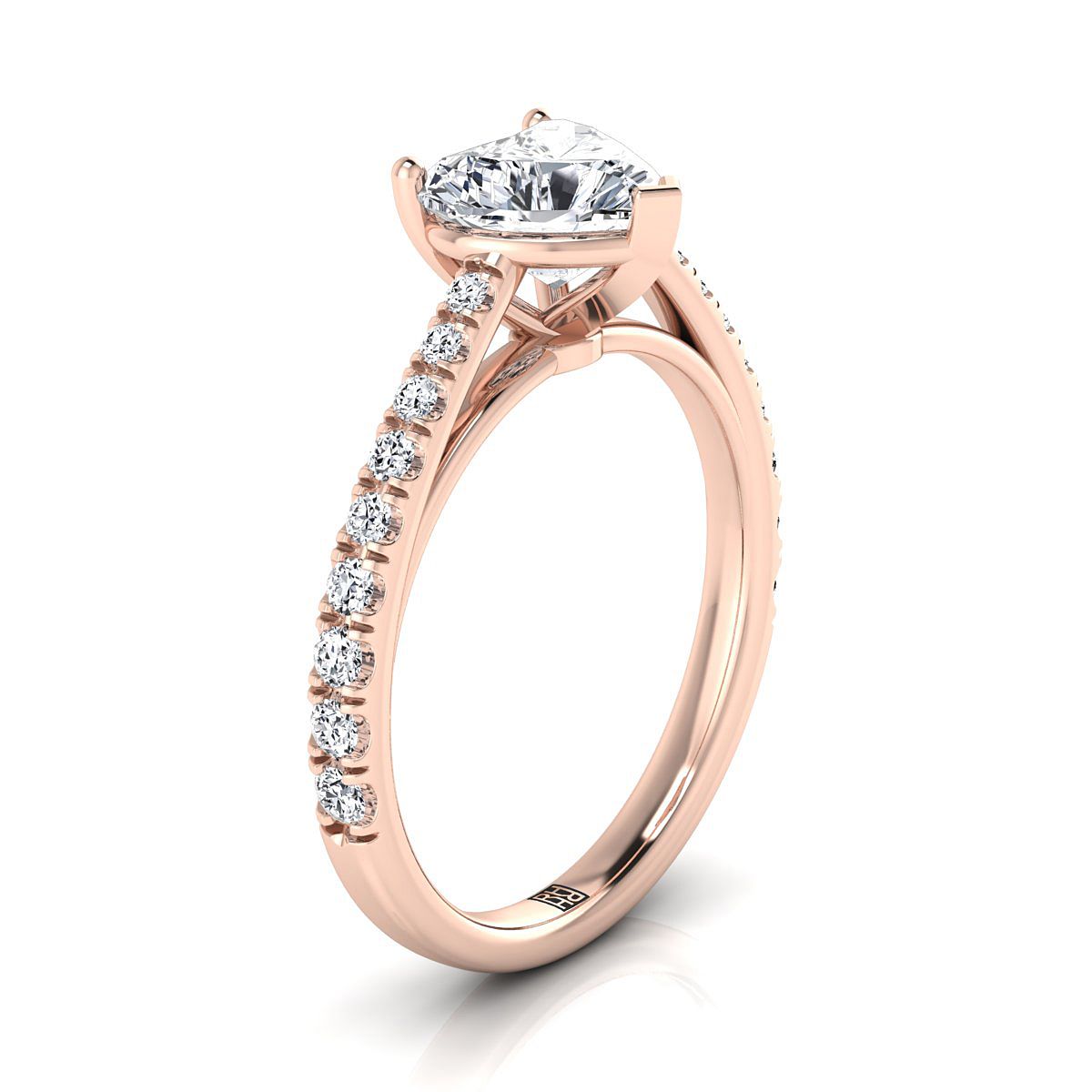 The Donna Select Cathedral Engagement Ring with Lab Diamond in 14K Rose Gold - view 2