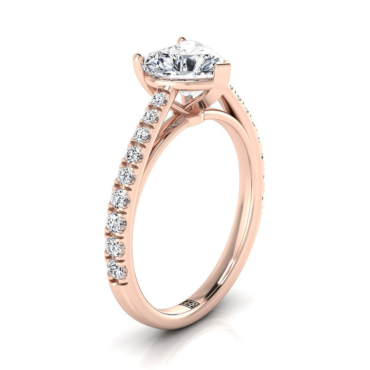 The Donna Select Cathedral Engagement Ring with Lab Diamond in 14K Rose Gold - view 2