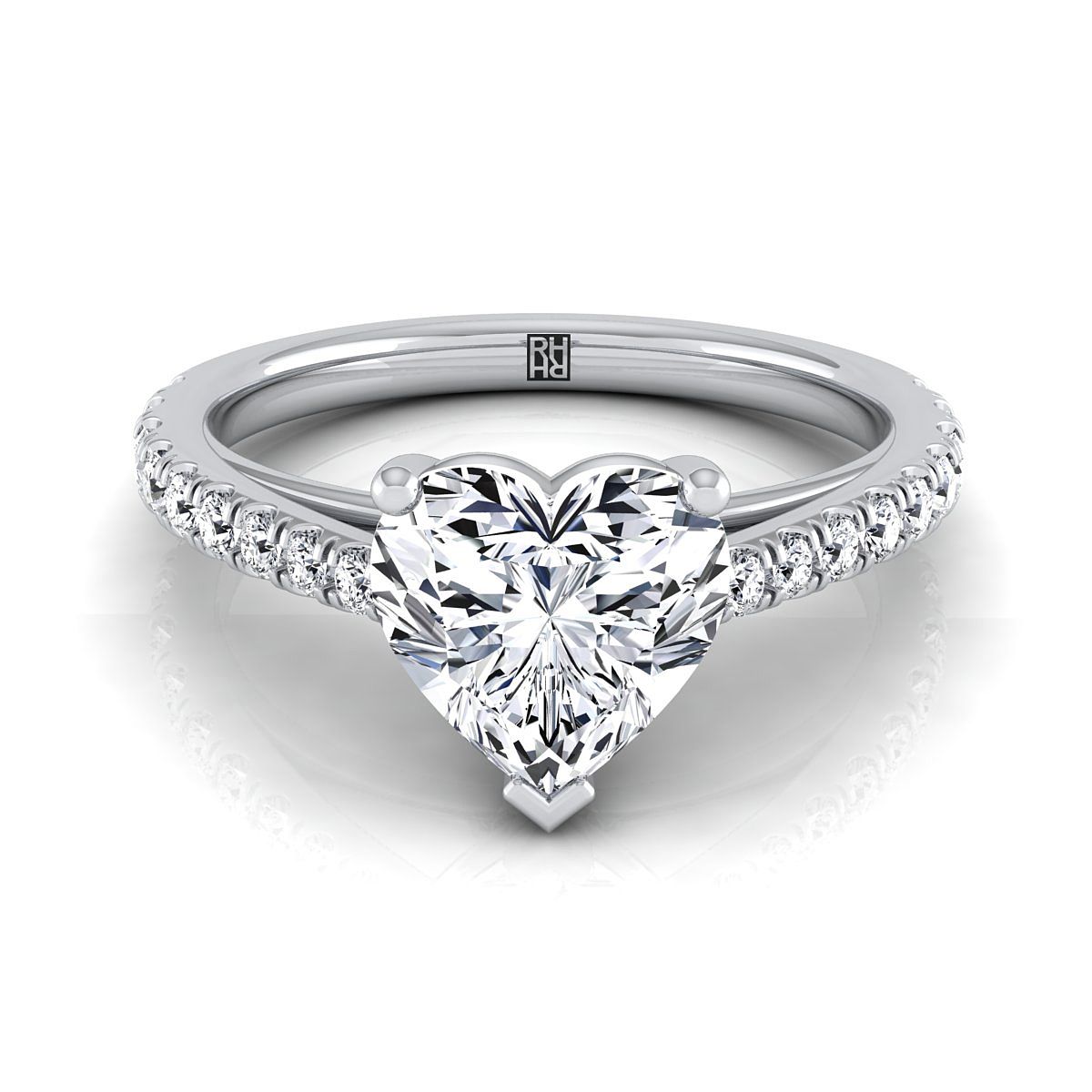The Donna Select Cathedral Engagement Ring with Lab Diamond in Platinum - view 1