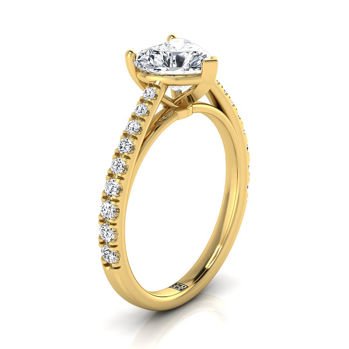 The Donna Select Cathedral Engagement Ring with Lab Diamond in 18K Yellow Gold - view 2
