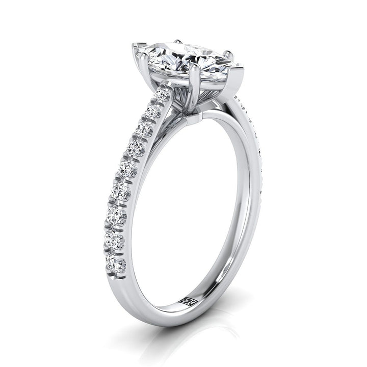 Donna Select Cathedral Marquise Lab Diamond Engagement Ring in 18K White Gold | RockHer