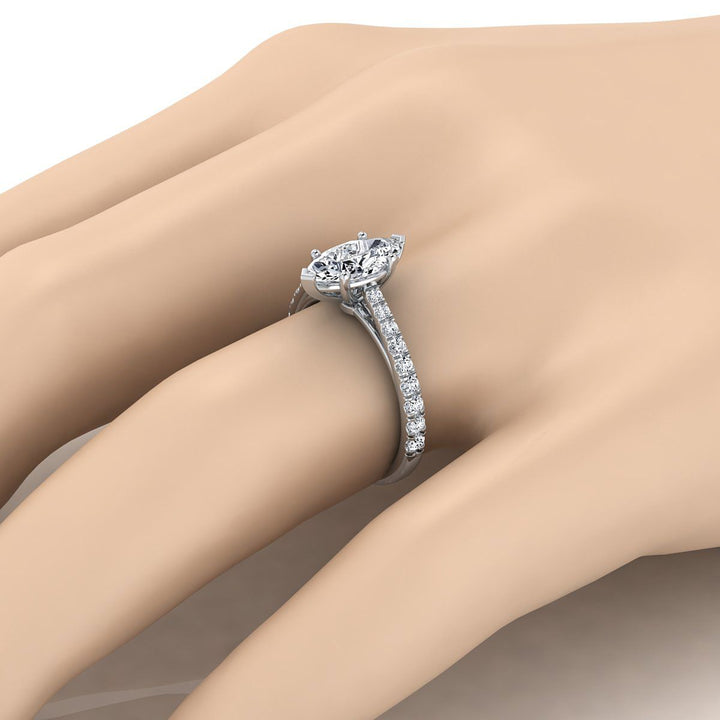 Donna Select Cathedral Marquise Lab Diamond Engagement Ring in 18K White Gold | RockHer