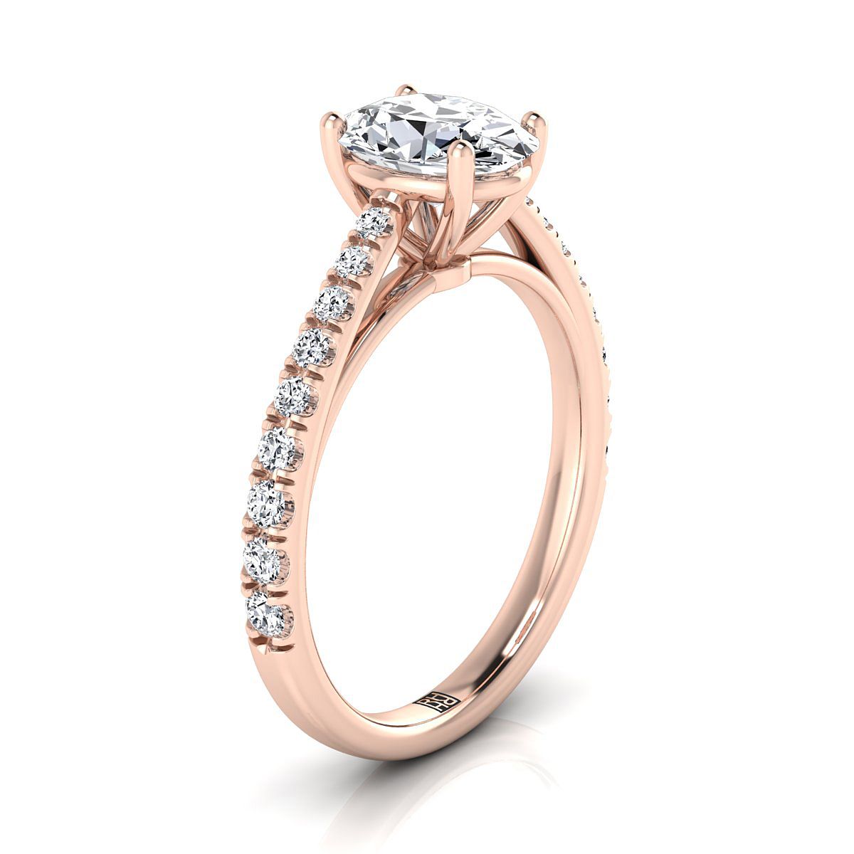 Made to order: The Donna oval engagement ring setting in 14K Rose Gold | RockHer