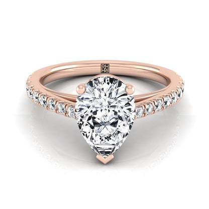 The Donna Select Cathedral Engagement Ring with Lab Diamond in 14K Rose Gold - view 1