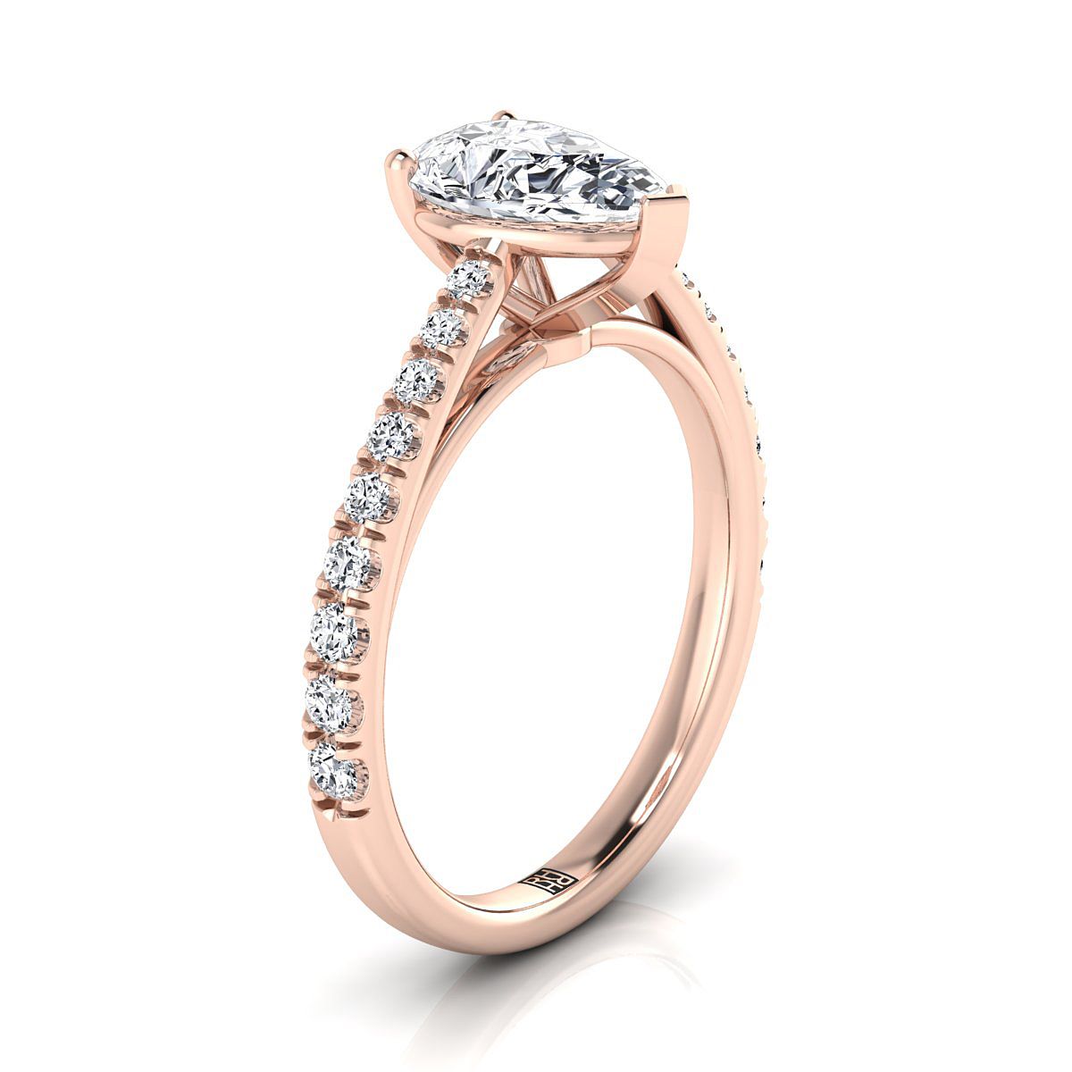 Select Cathedral styling on The Donna pear engagement ring setting | RockHer
