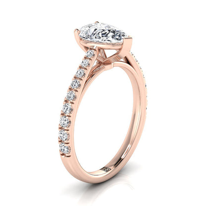 The Donna Select Cathedral Engagement Ring with Lab Diamond in 14K Rose Gold - view 2