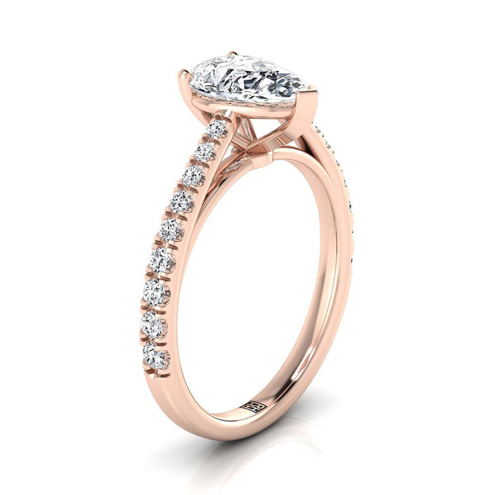 The Donna Select Cathedral Engagement Ring with Lab Diamond in 14K Rose Gold - view 2