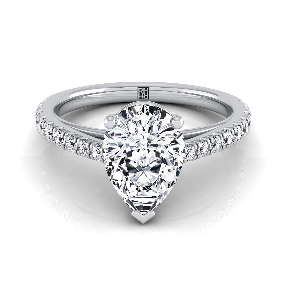 Donna Select Cathedral Pear Lab Diamond Engagement Ring in Platinum | RockHer