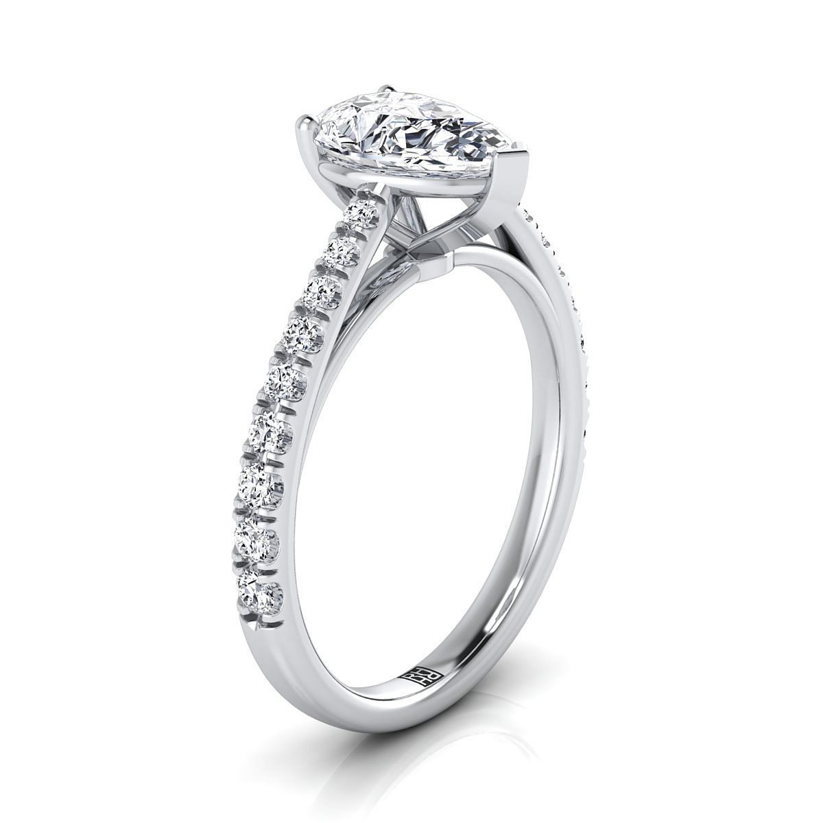 Made to order: The Donna pear engagement ring setting in Platinum | RockHer