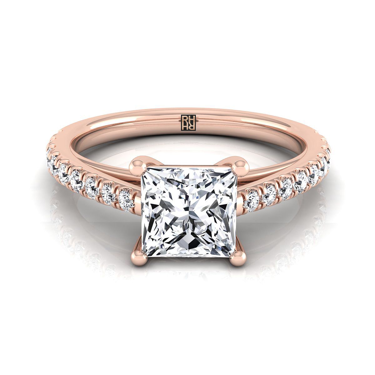 The Donna princess engagement ring setting in 14K Rose Gold | RockHer