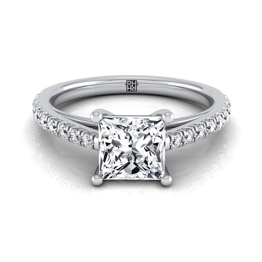 The Donna Select Cathedral Engagement Ring with Lab Diamond in Platinum - view 1