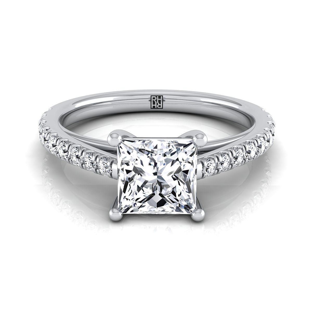 Donna Select Cathedral Princess Cut Lab Diamond Engagement Ring in Platinum | RockHer