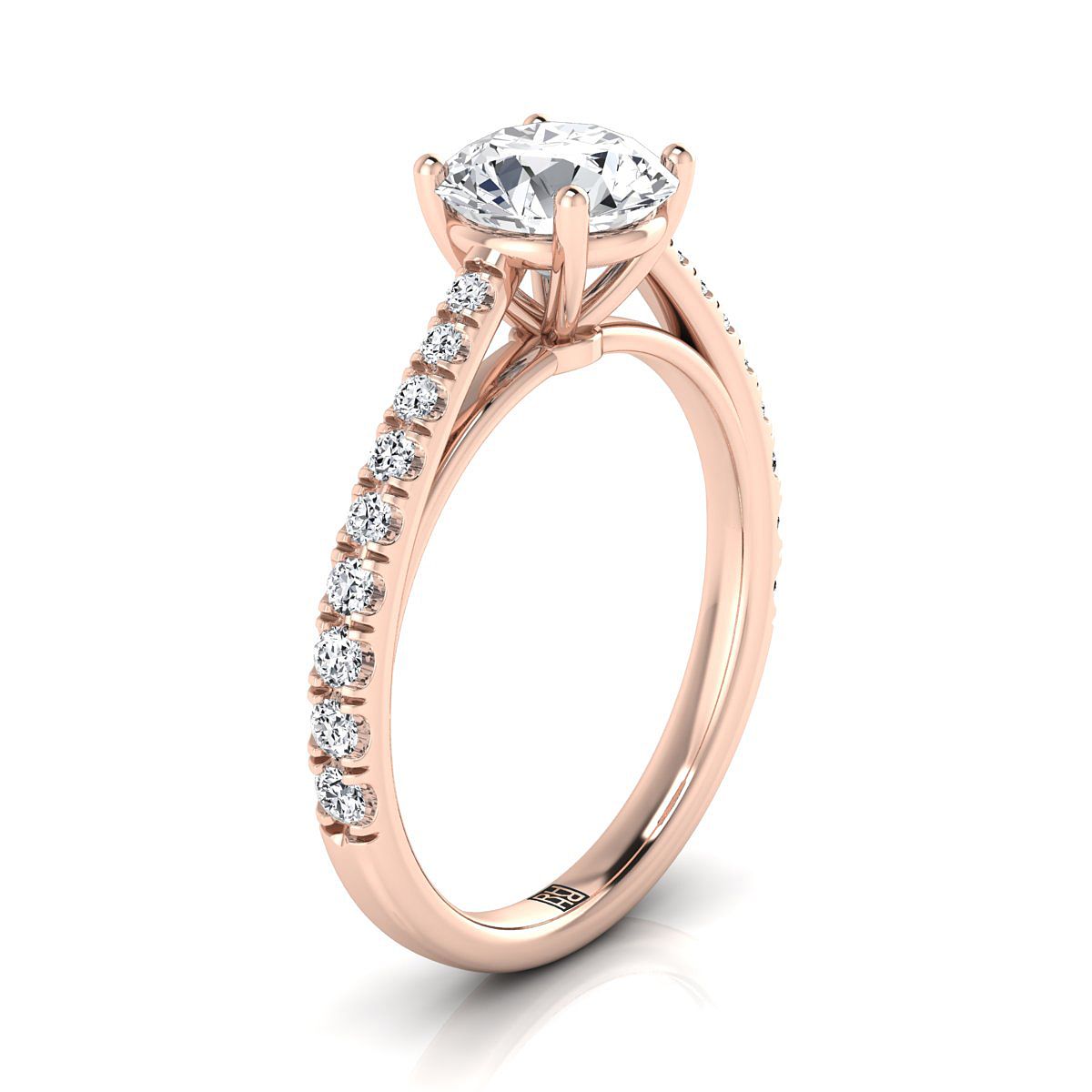 Made to order: The Donna round engagement ring setting in 14K Rose Gold | RockHer
