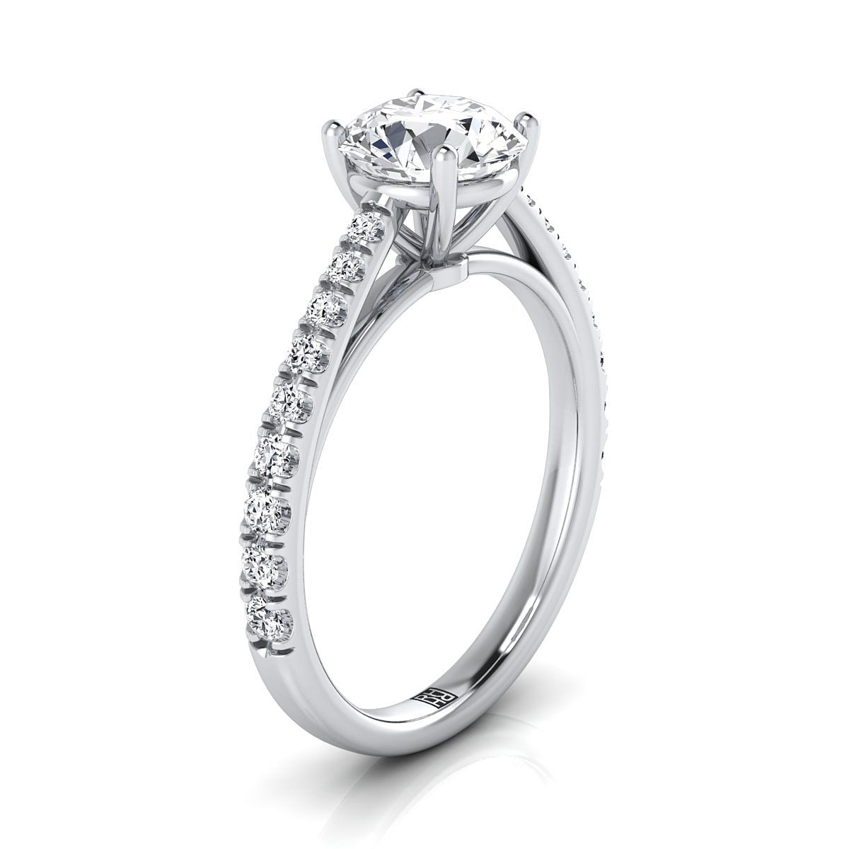 Made to order: The Donna round engagement ring setting in Platinum | RockHer