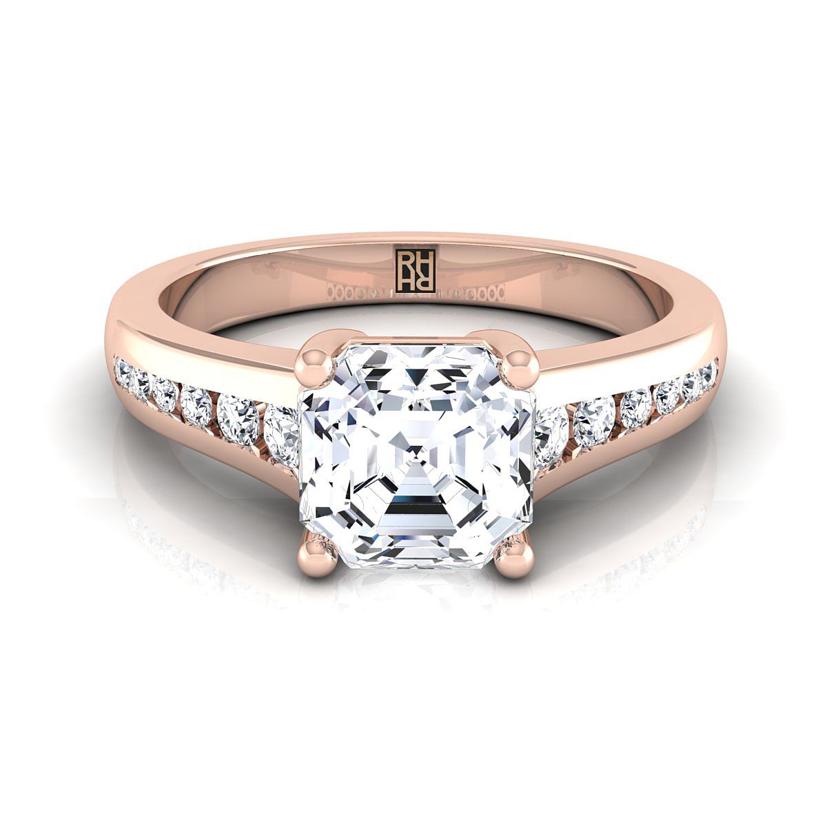 The Stevie asscher engagement ring setting in 14K Rose Gold | RockHer