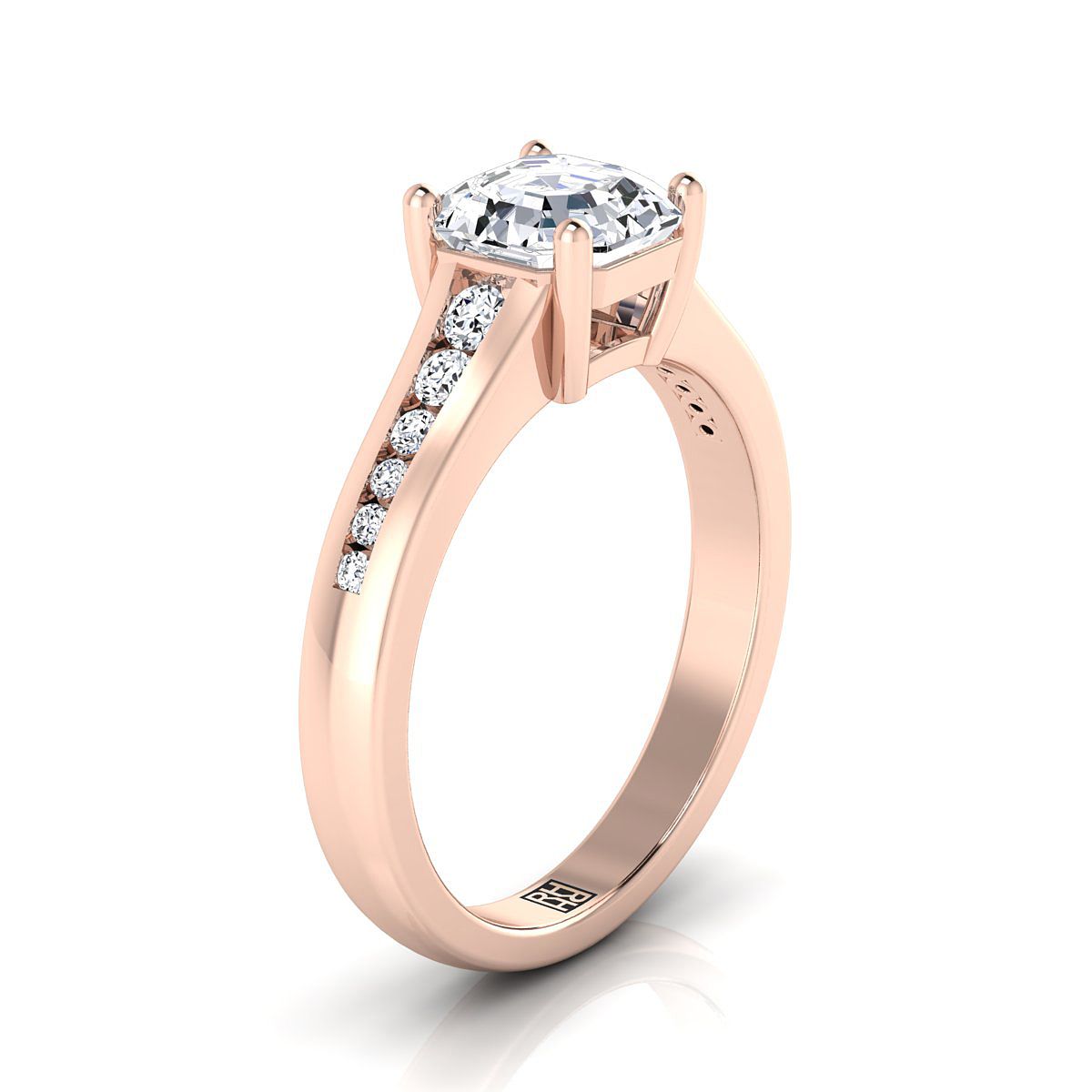 Select Channel Set Cut styling on The Stevie asscher engagement ring setting | RockHer