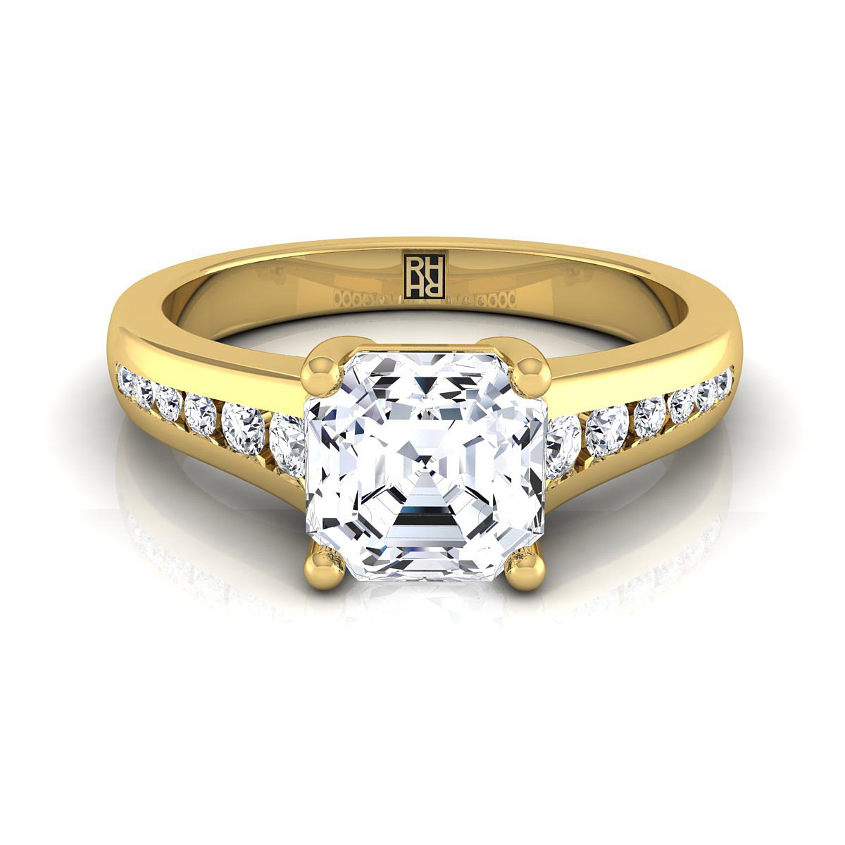 The Stevie asscher engagement ring setting in 18K Yellow Gold | RockHer